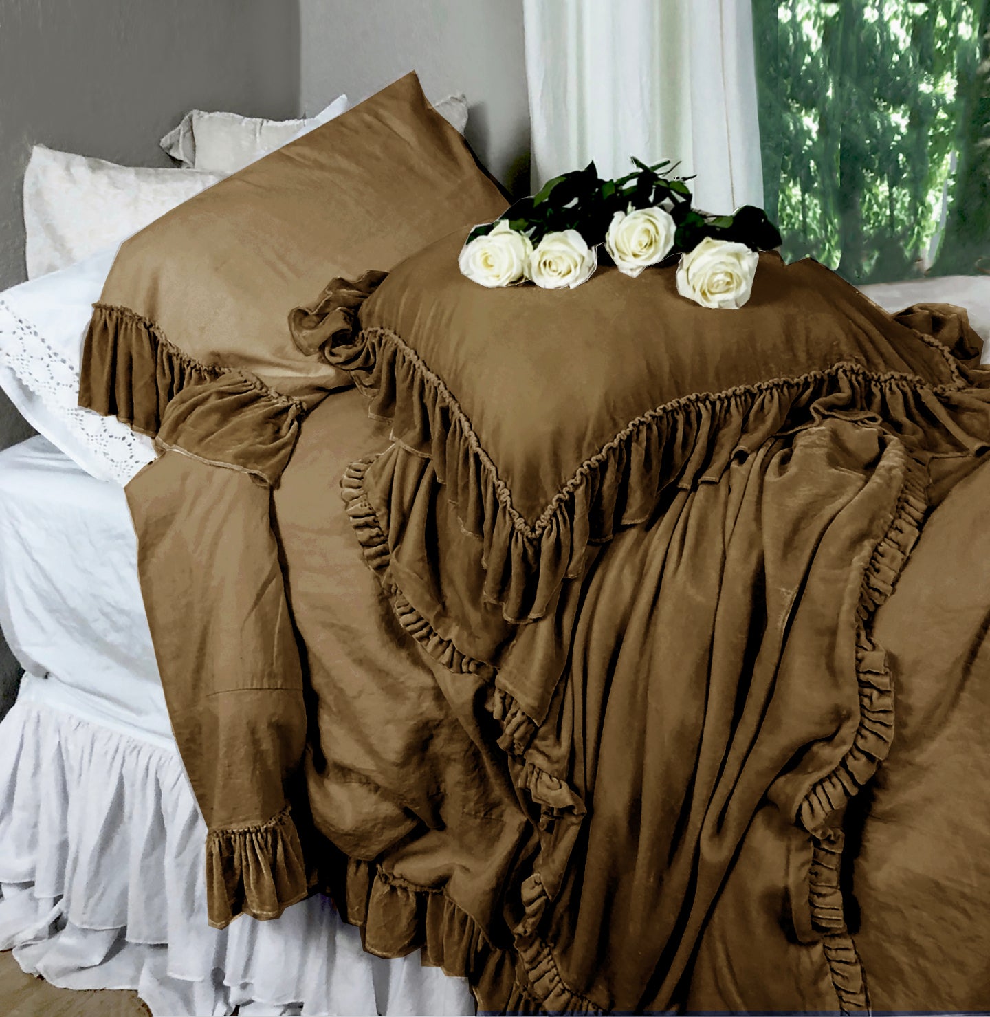 Isabella Tatter Velvet Ruffle Collection-Topaz