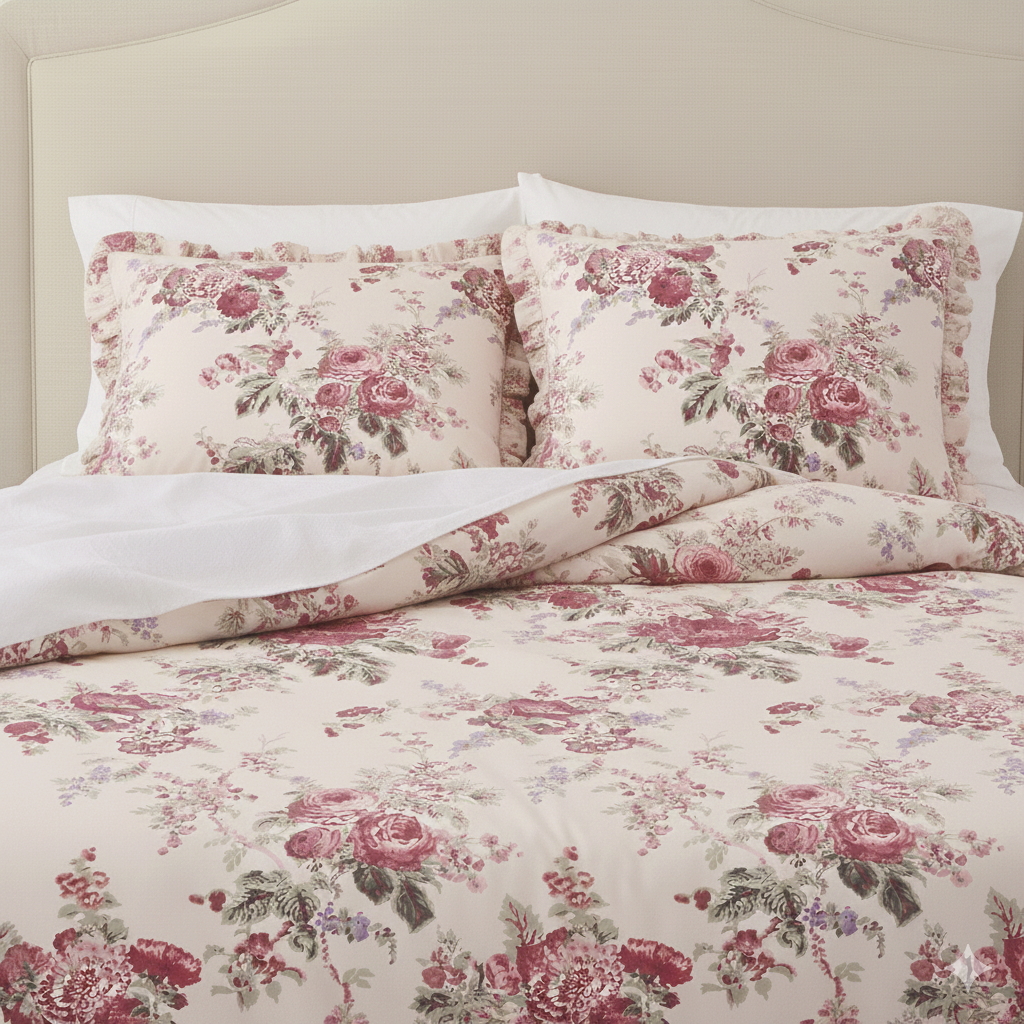 Cabbage Rose Linen Bedding