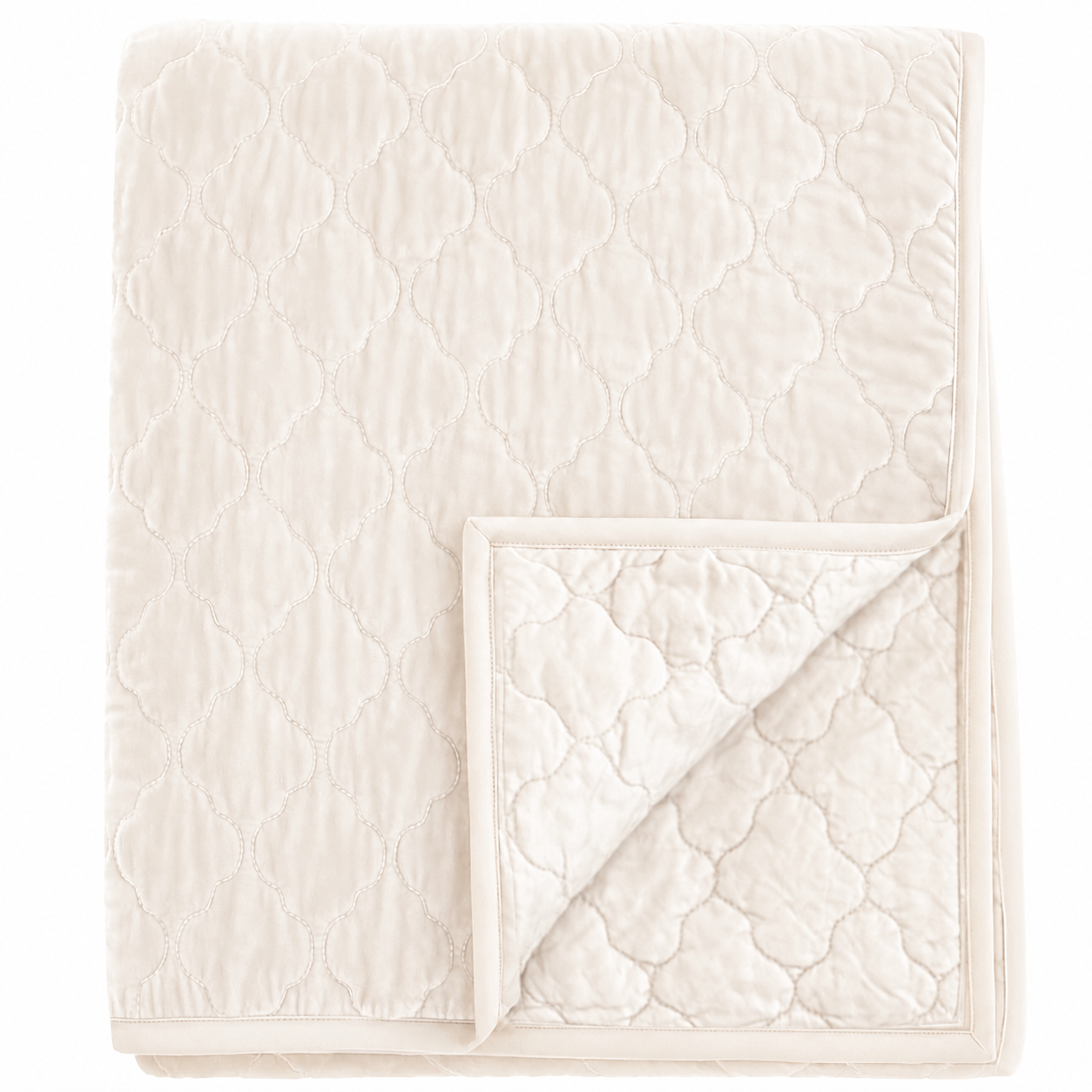 Esme Silk Velvet Quilted Collection - Creme