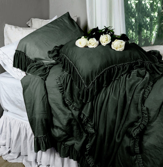 Isabella Tatter Velvet Ruffle Collection-Aloe