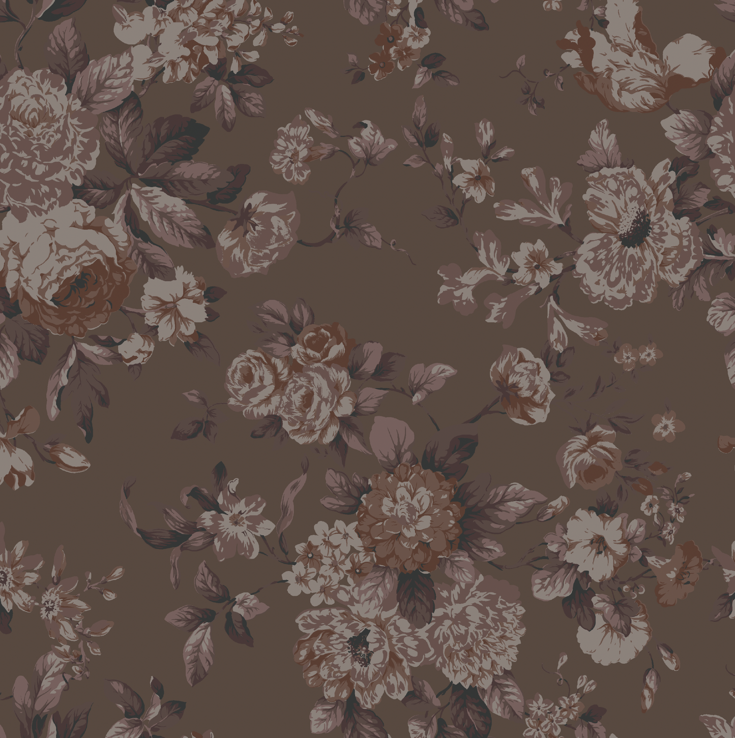 Cabbage Rose Printed Fabric