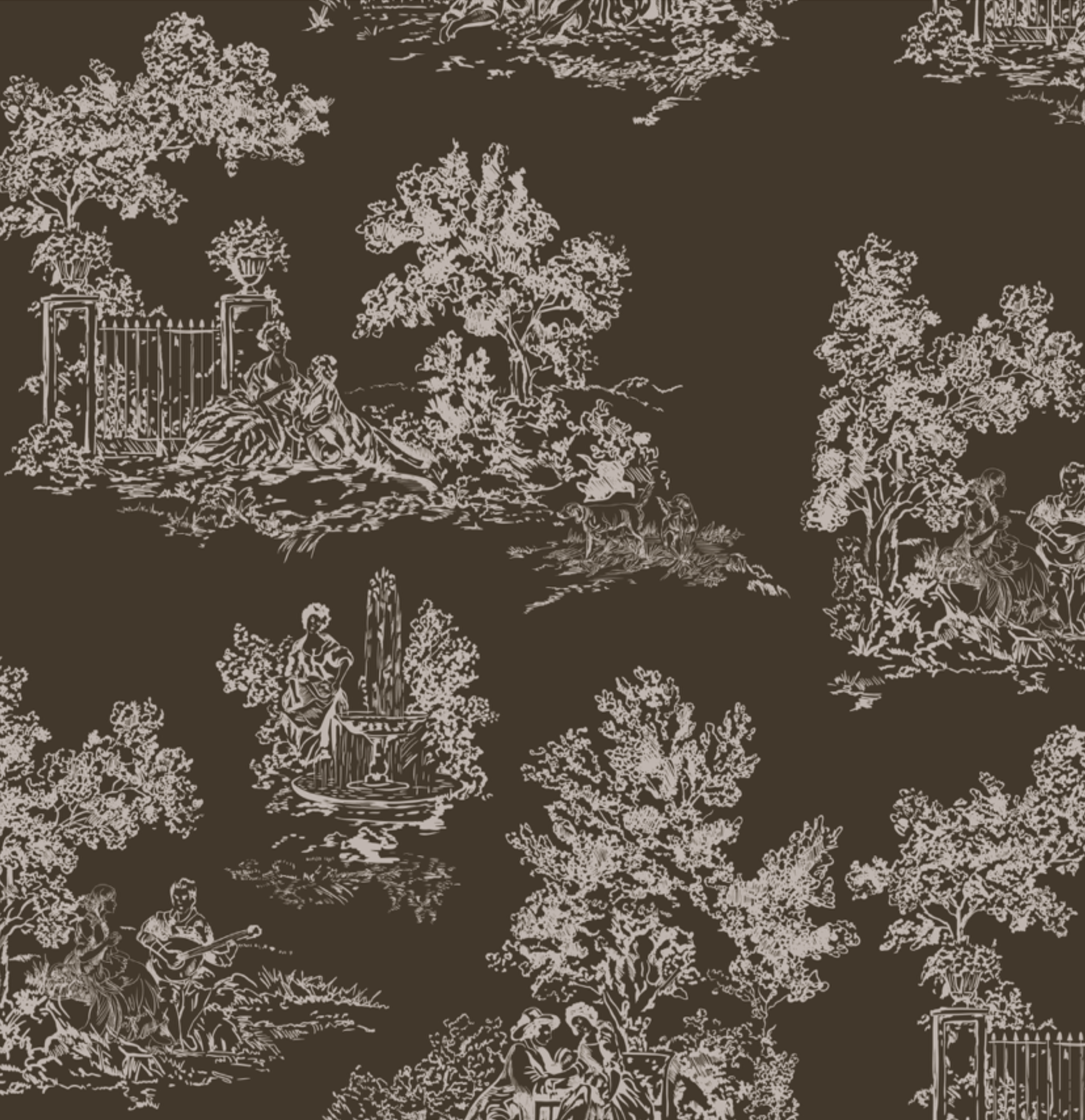 Love Toile Printed Linen Fabric