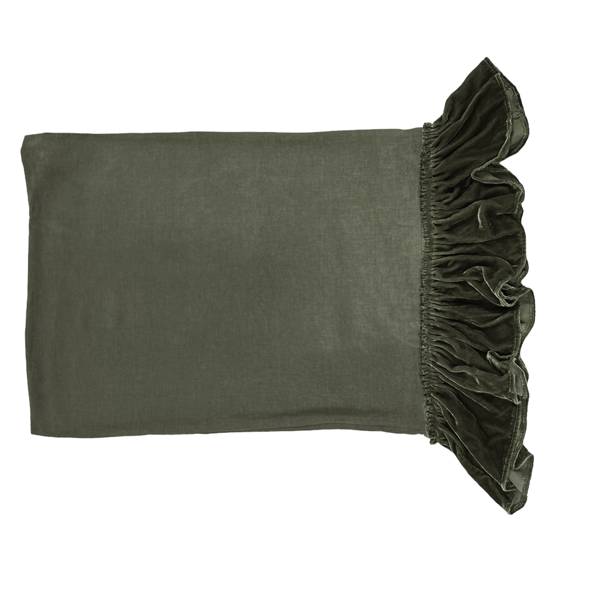 Isabella Tatter Velvet Ruffle Collection-Army