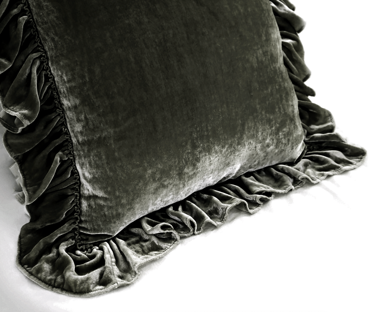 Isabella Tatter Velvet Ruffle Collection-Army