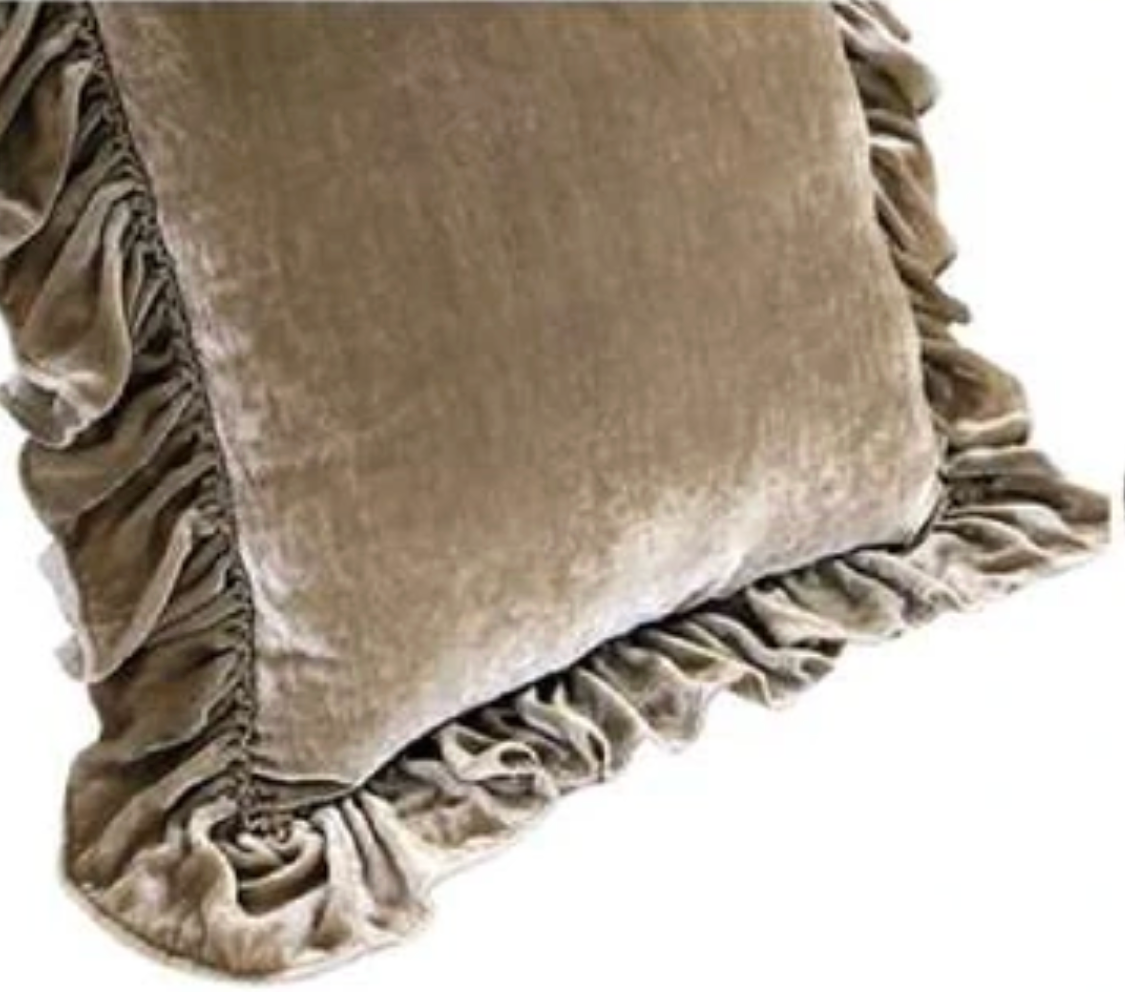 Isabella Tatter Velvet Ruffle Collection-Natural
