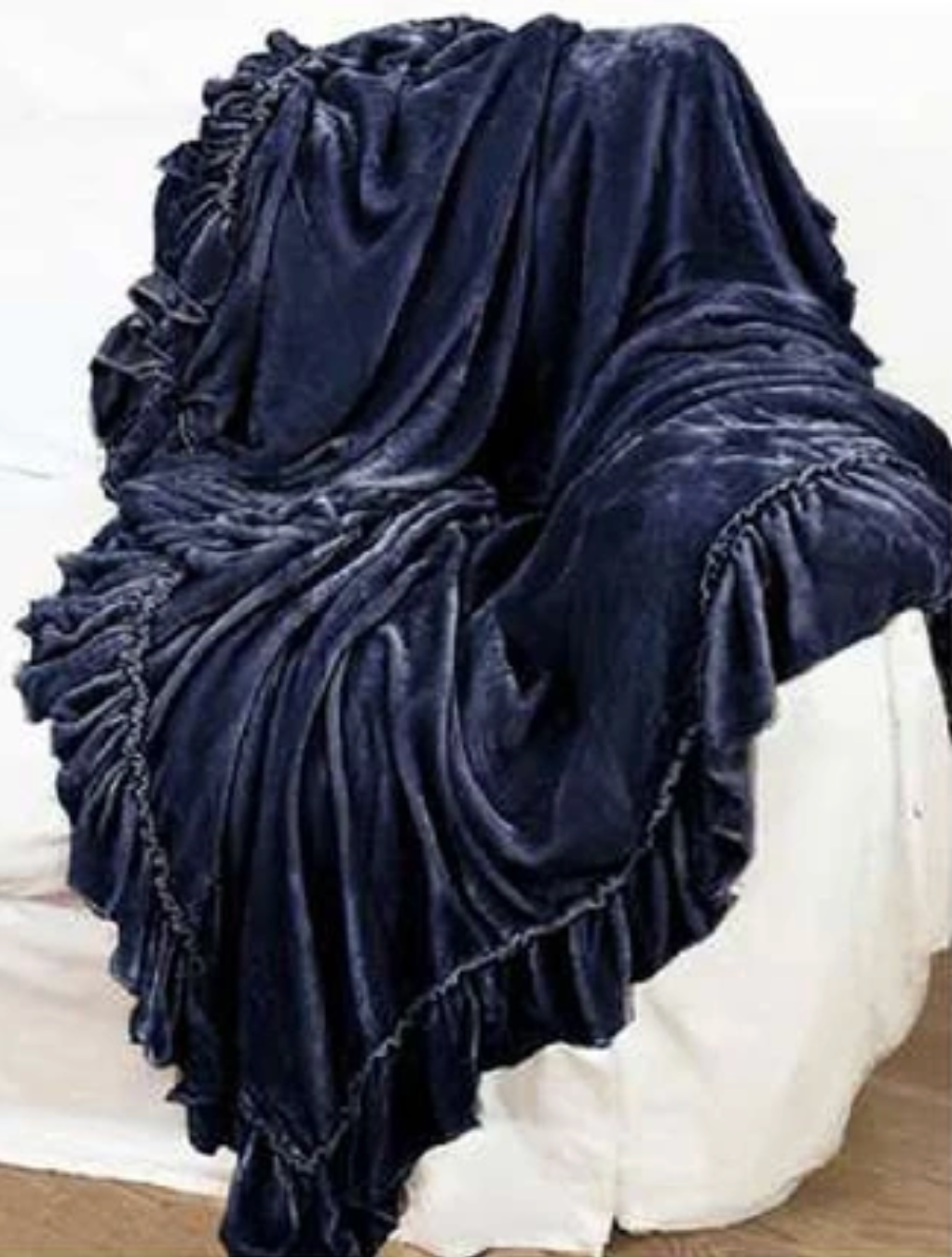 Isabella Tatter Velvet Ruffle Collection-Denim