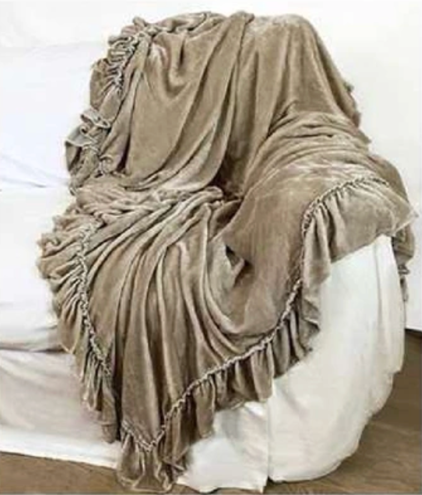 Isabella Tatter Velvet Ruffle Collection-Natural
