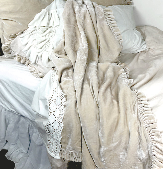 Colette Petite Velvet Ruffle Throws