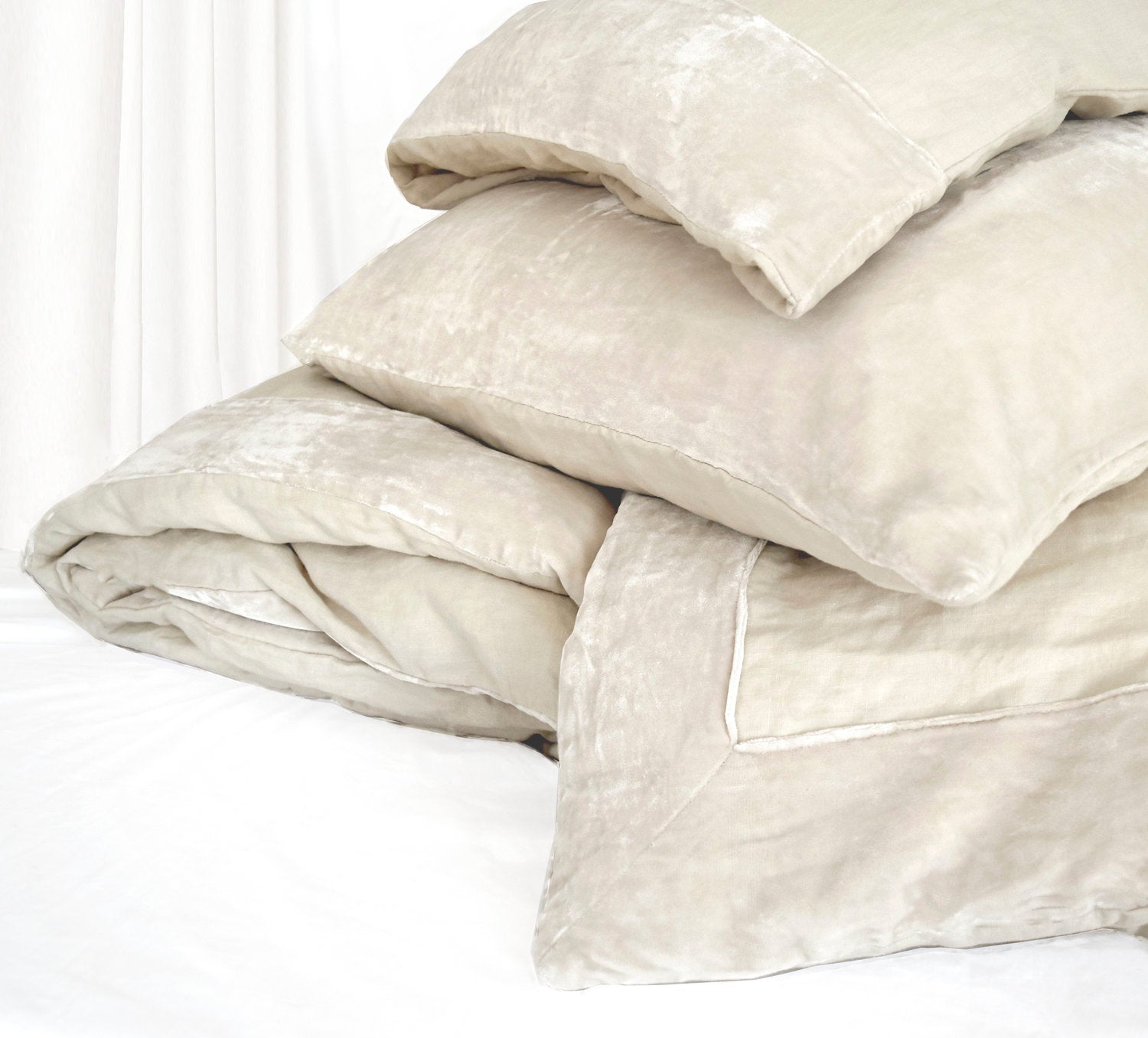 Velvet Border Linen Bedding