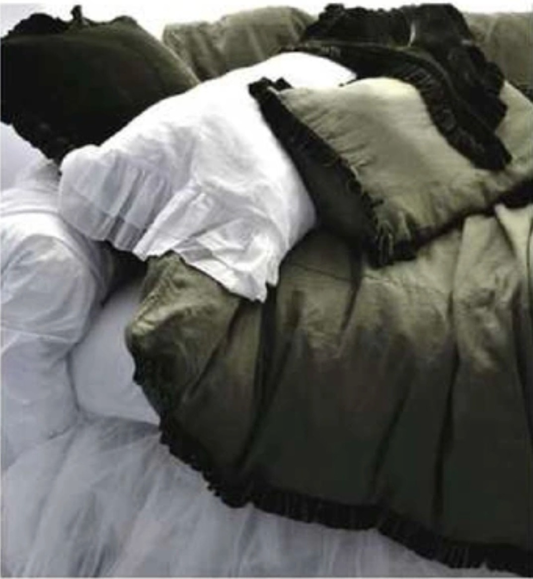 Colette Petite Silk Velvet Ruffle Collection - Army