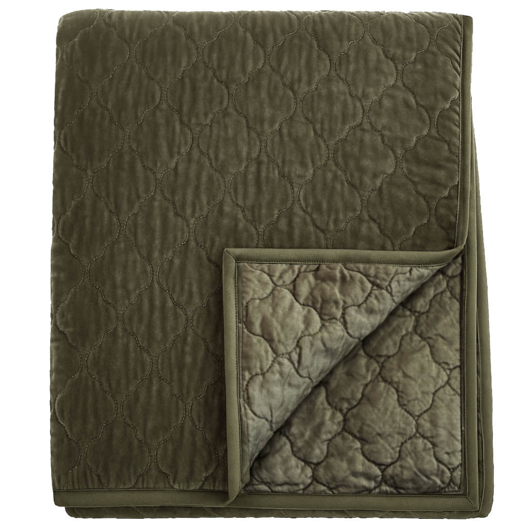 Esme Silk Velvet Quilted Collection - Army