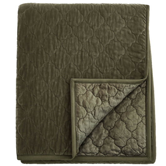 Esme Silk Velvet Quilted Collection - Army