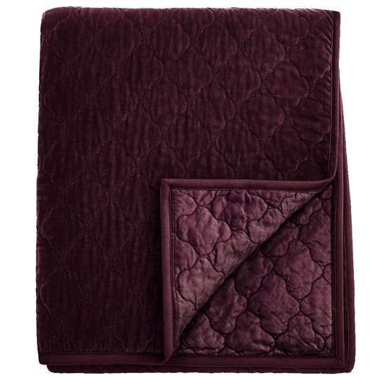 Esme Silk Velvet Quilted Collection - Aubergine