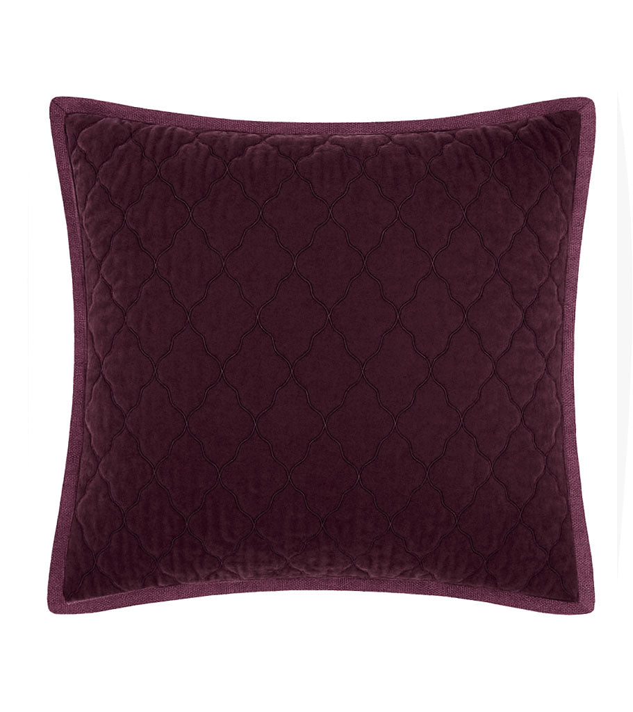 Esme Silk Velvet Quilted Collection - Aubergine