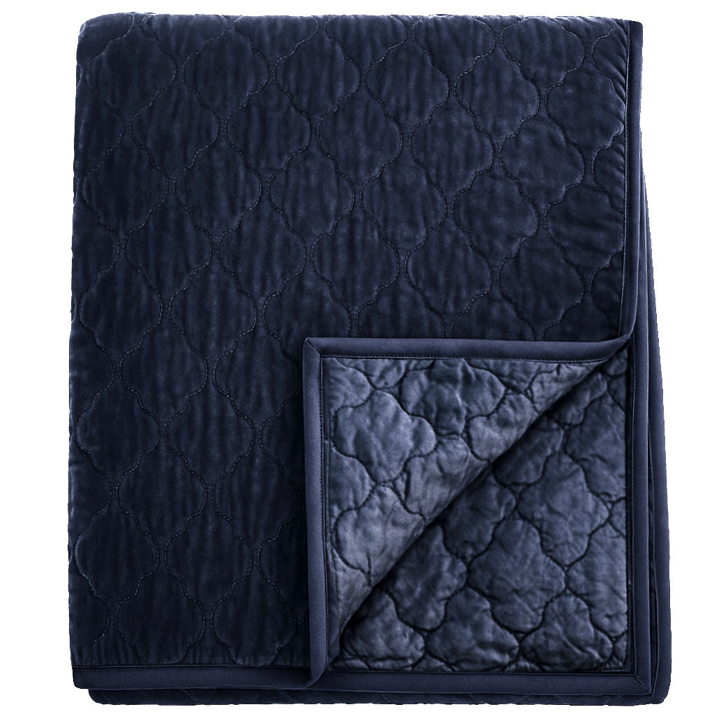 Esme Silk Velvet Quilted Collection - Denim