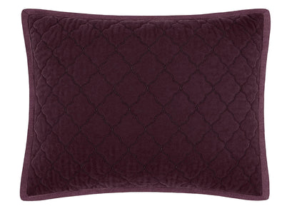 Esme Silk Velvet Quilted Collection - Aubergine