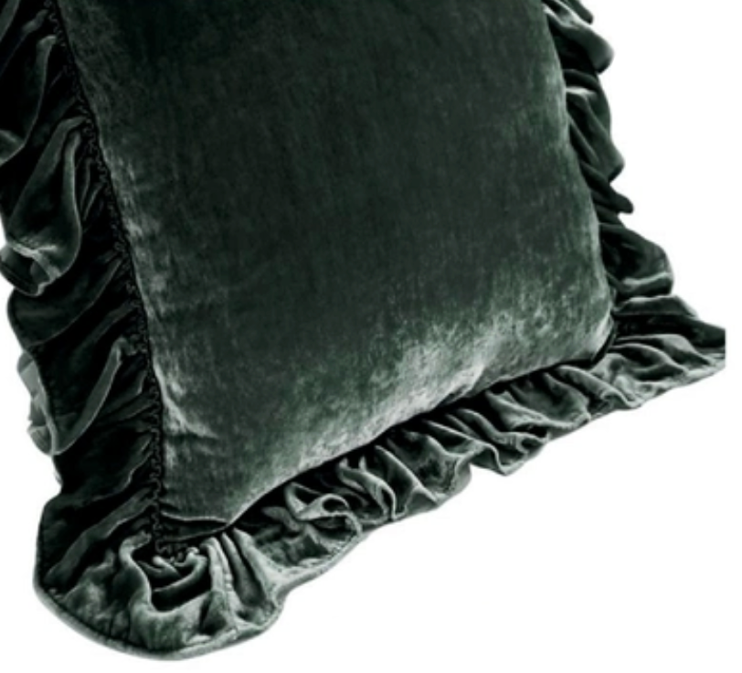 Isabella Tatter Velvet Ruffle Collection-Aloe