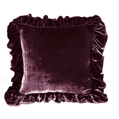Isabella Tatter Velvet Ruffle Collection-Aubergine