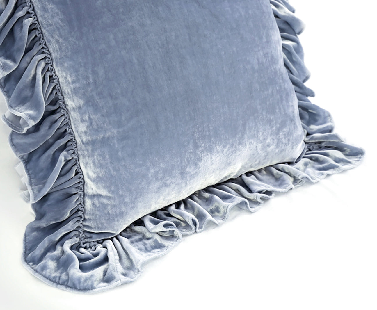 Isabella Tatter Velvet Ruffle Collection-Chambray