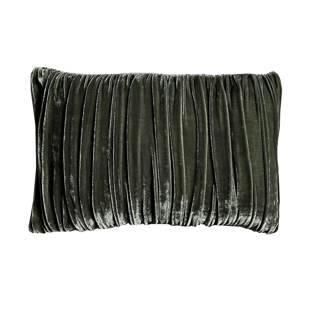 Velvet Pouf Pillow - Army