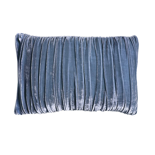 Velvet Pouf Pillow - Chambray