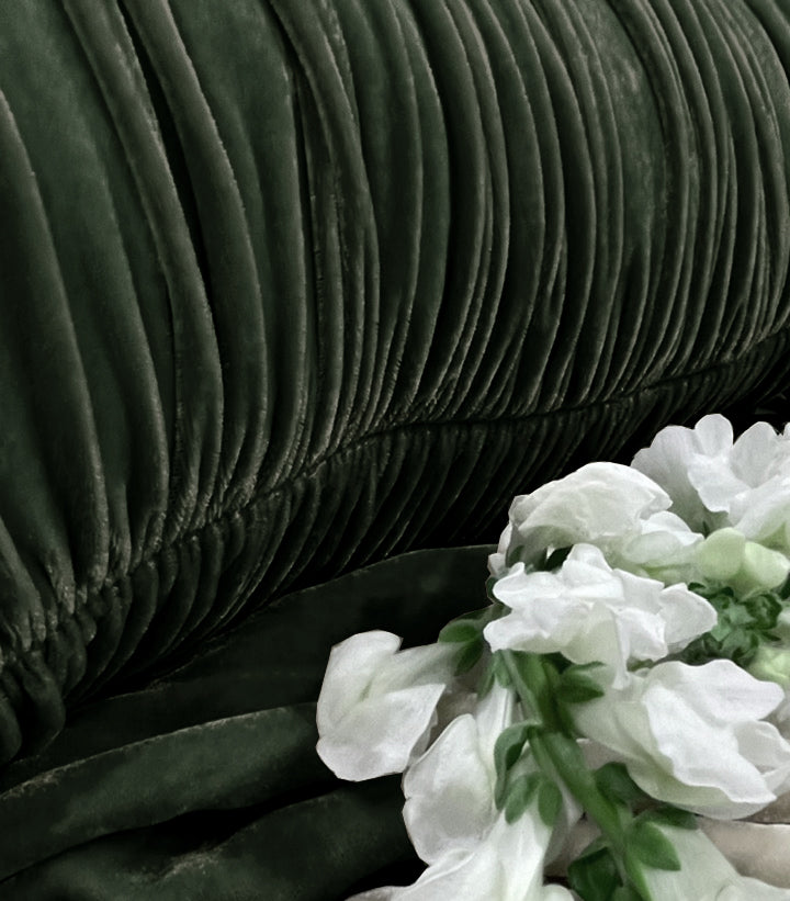 Velvet Pouf Pillow - Aloe