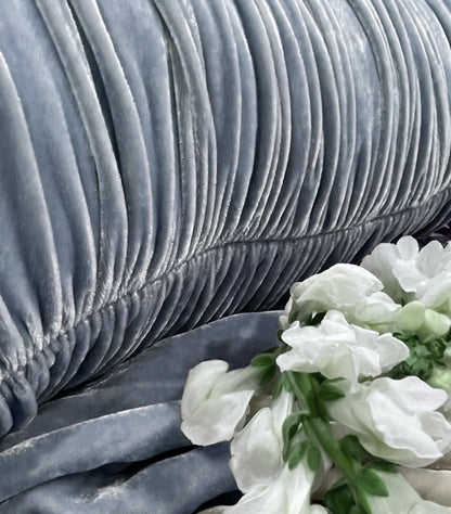 Velvet Pouf Pillow - Chambray