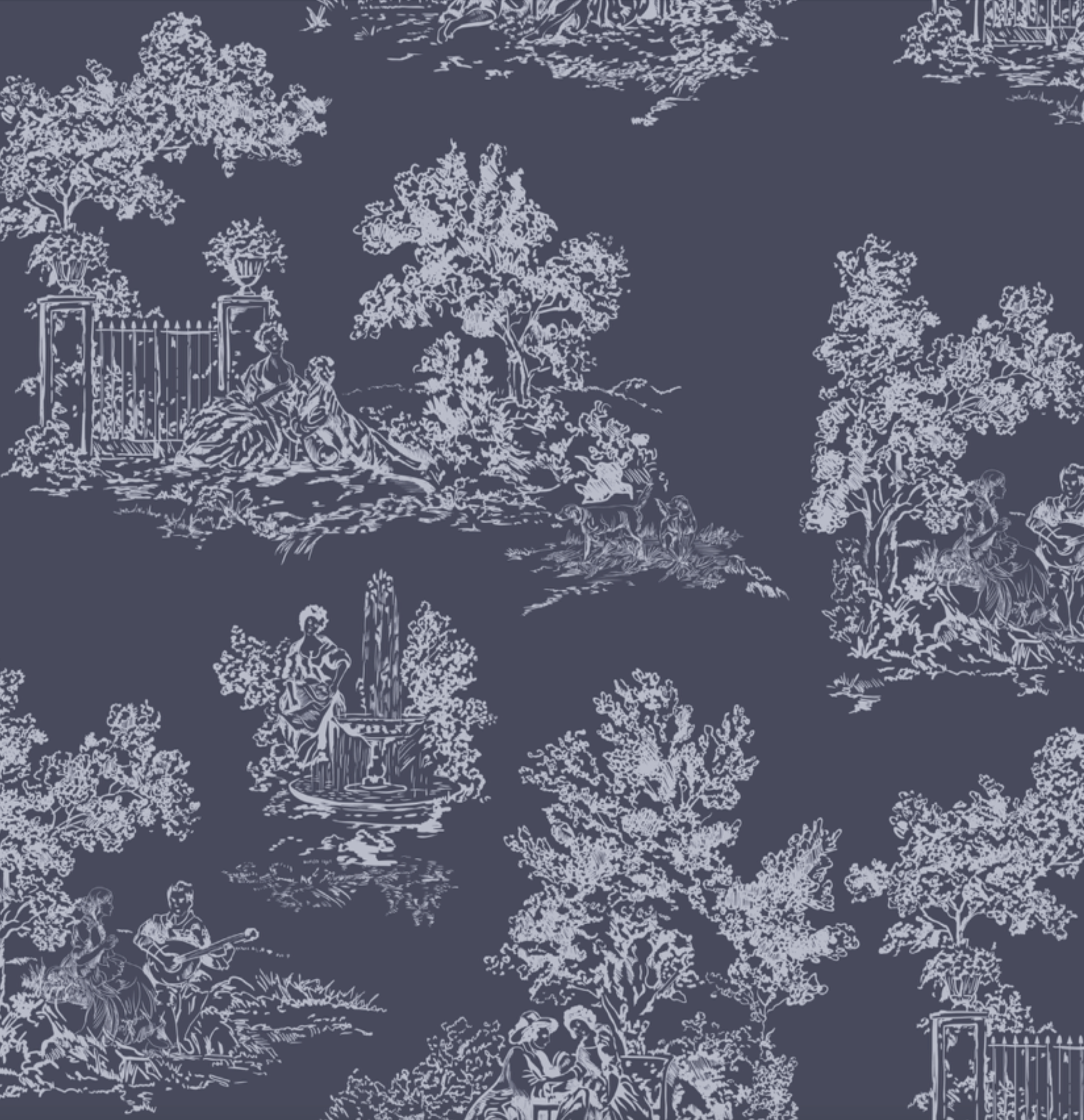 Love Toile Printed Linen Fabric