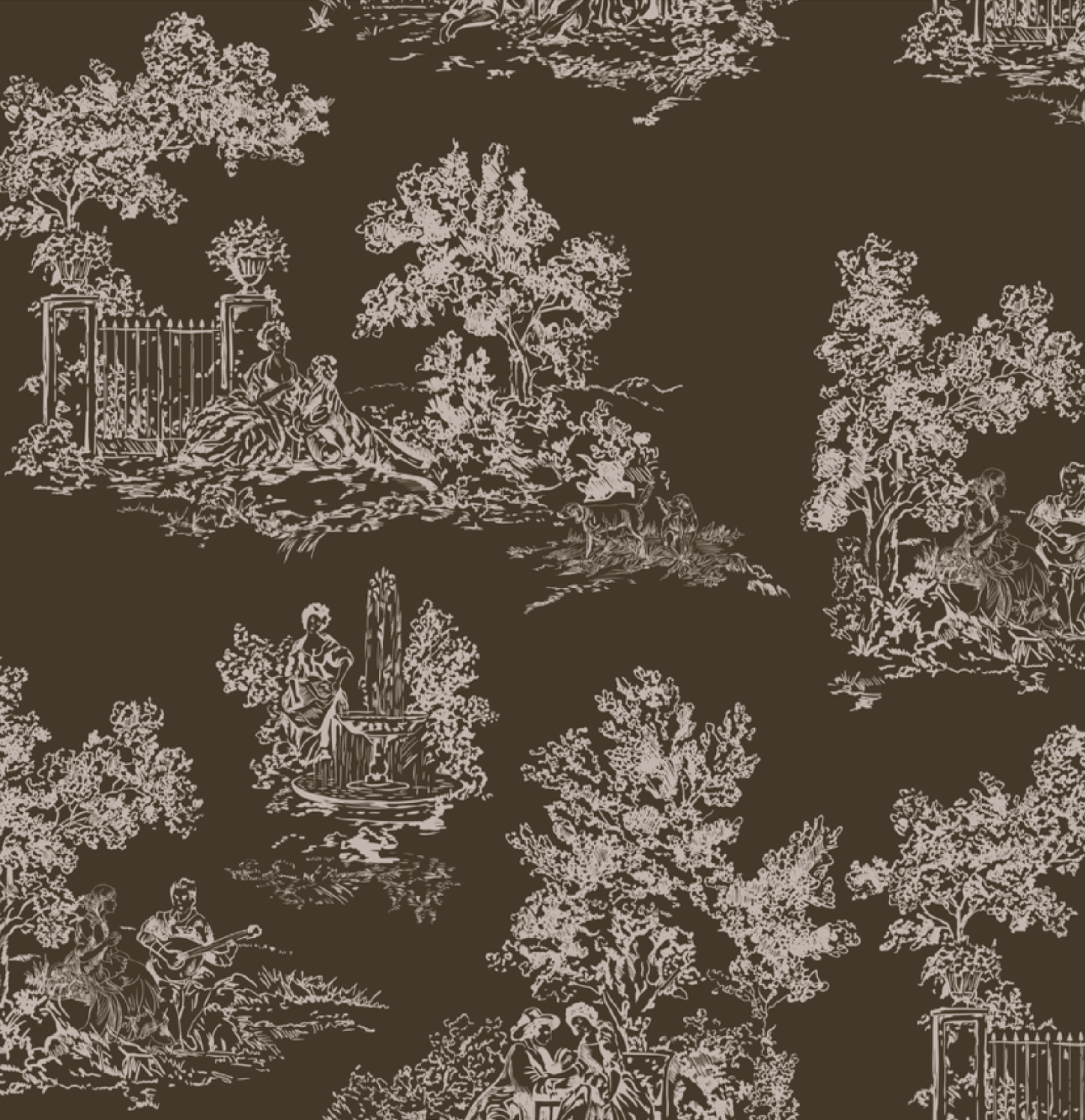 Love Toile Printed Linen Fabric