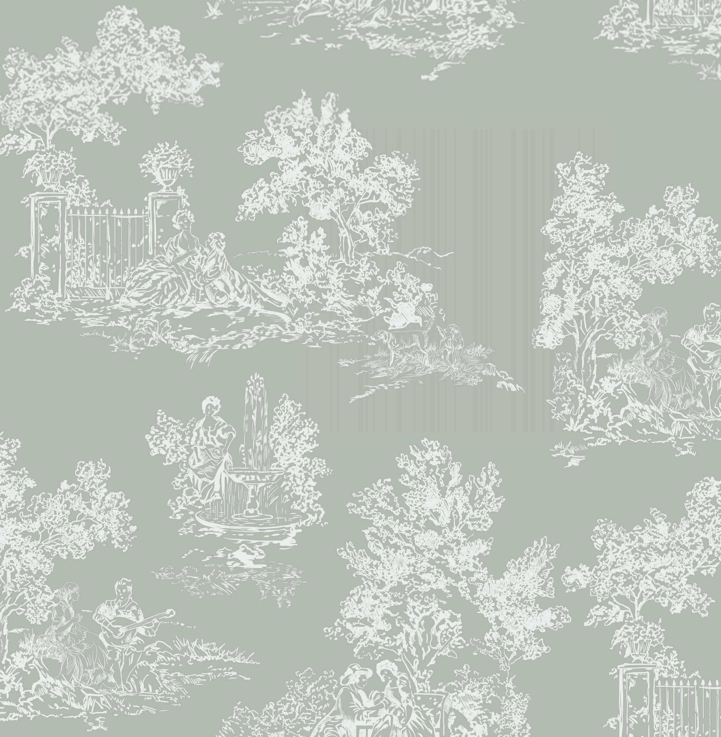 Love Toile Printed Linen Fabric