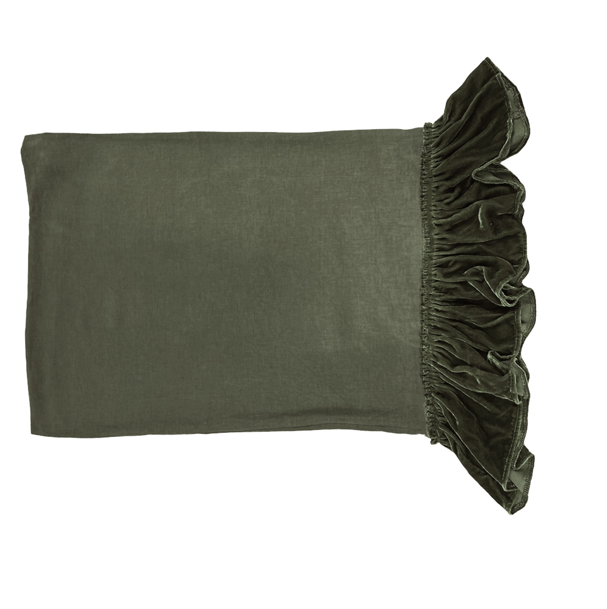 Isabella Tatter Velvet Ruffle Collection-Army