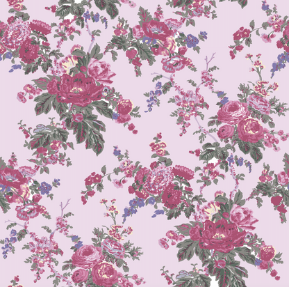 Cabbage Rose Printed Linen