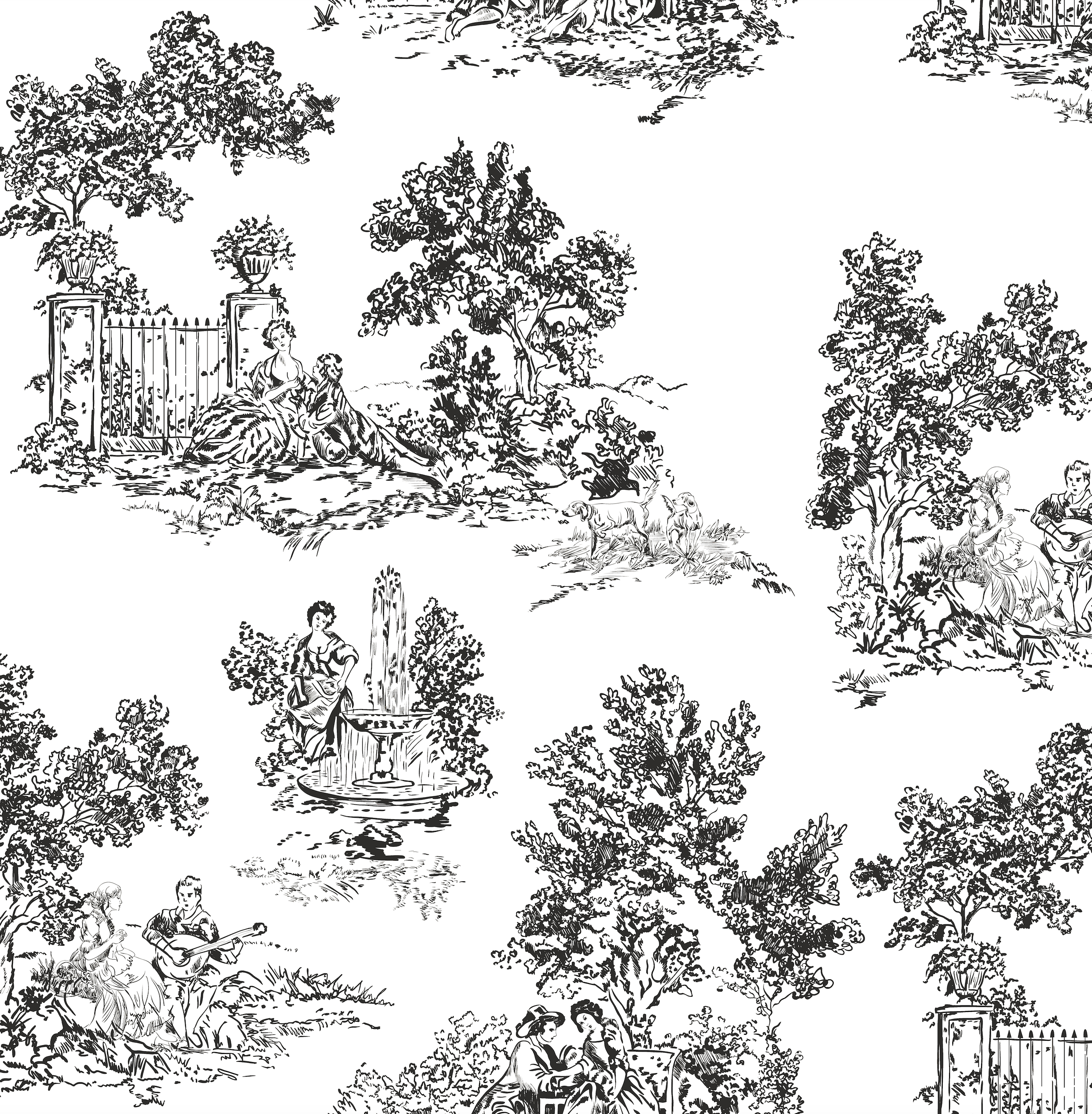 Love Toile Printed Linen Fabric