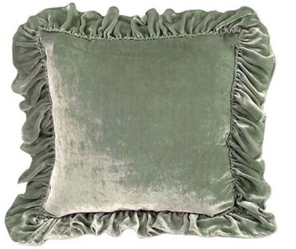 Isabella Tatter Velvet Ruffle Collection-Sage