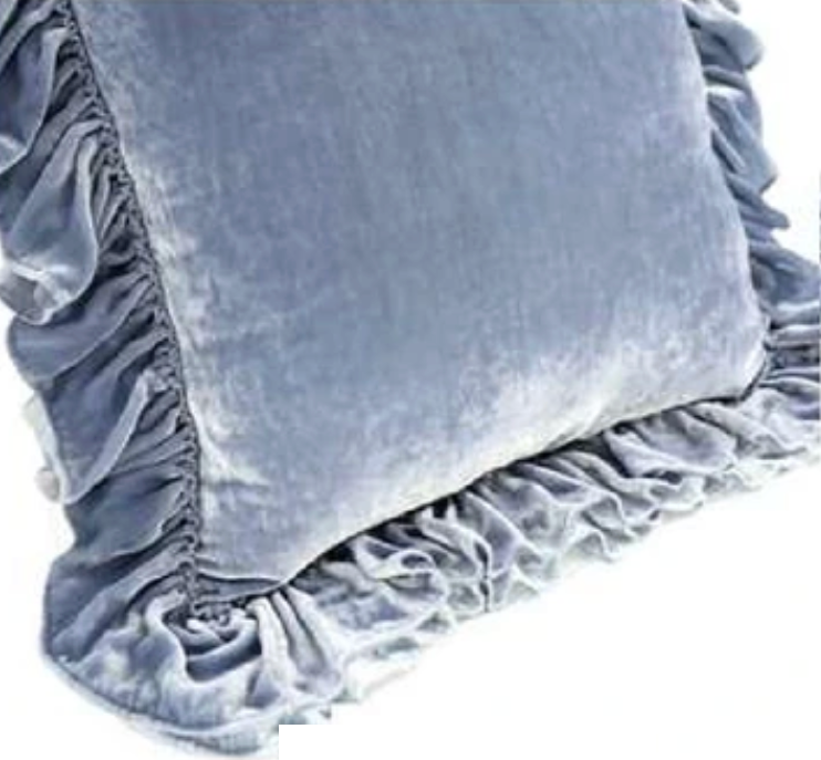 Isabella Tatter Velvet Ruffle Collection-Chambray