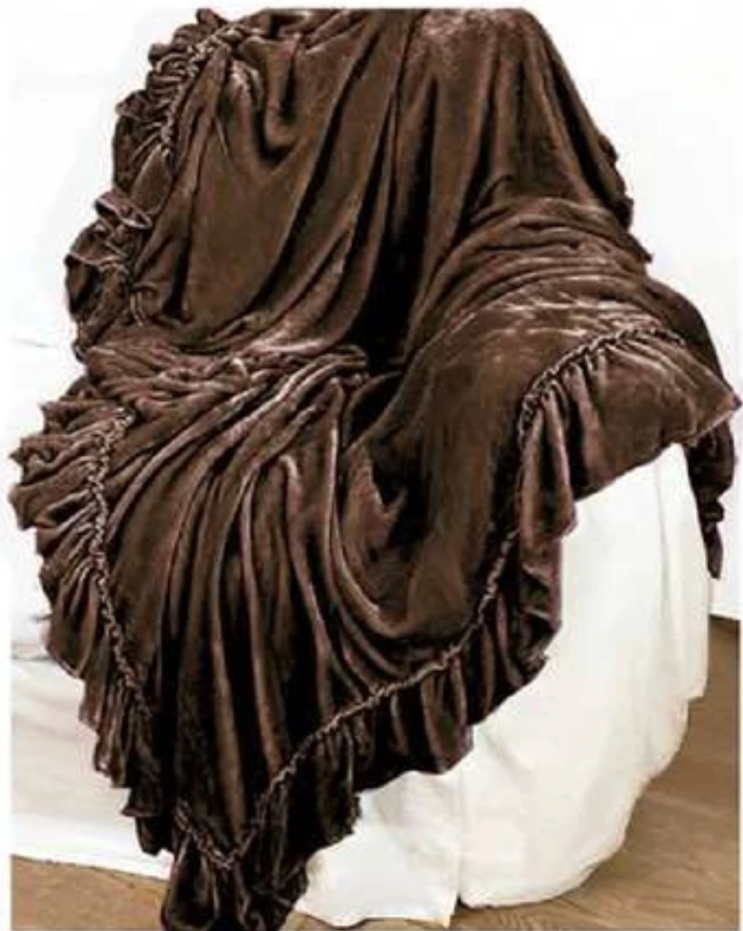 Isabella Tatter Velvet Ruffle Collection-Cacao