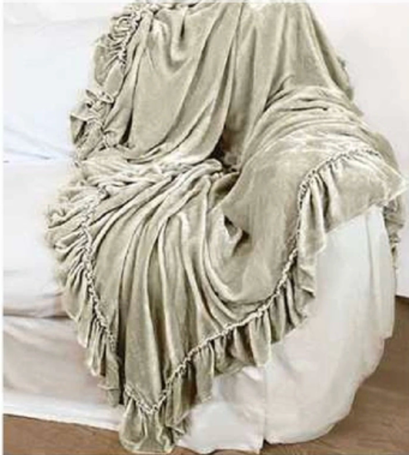 Isabella Tatter Velvet Ruffle Collection-Champagne