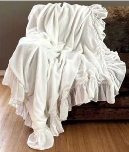 Isabella Tatter Velvet Ruffle Collection-Creme