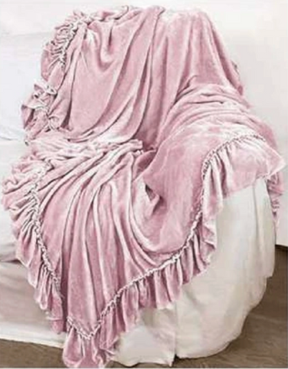 Isabella Tatter Velvet Ruffle Collection-Rose