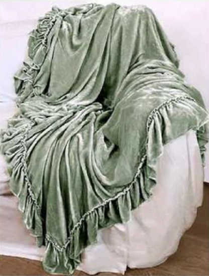 Isabella Tatter Velvet Ruffle Collection-Sage